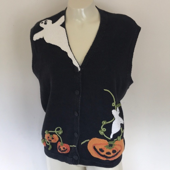 Lord & Taylor Jackets & Blazers - Halloween Vest Ghosts and Pumpkins